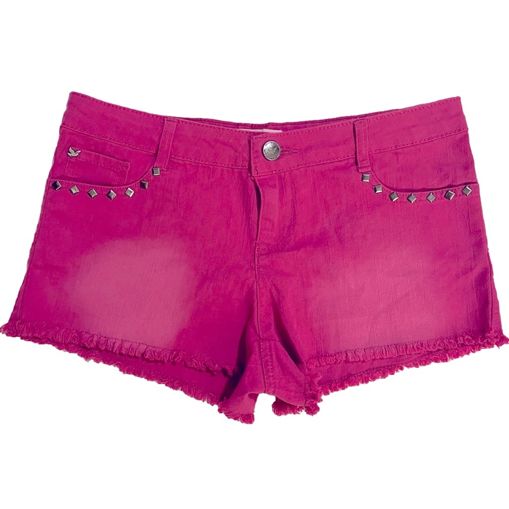 2000s Dream Out Loud by Selena Gomez Pink Studded Distressed Shorts